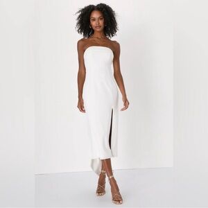 Elegant White Strapless Dress
